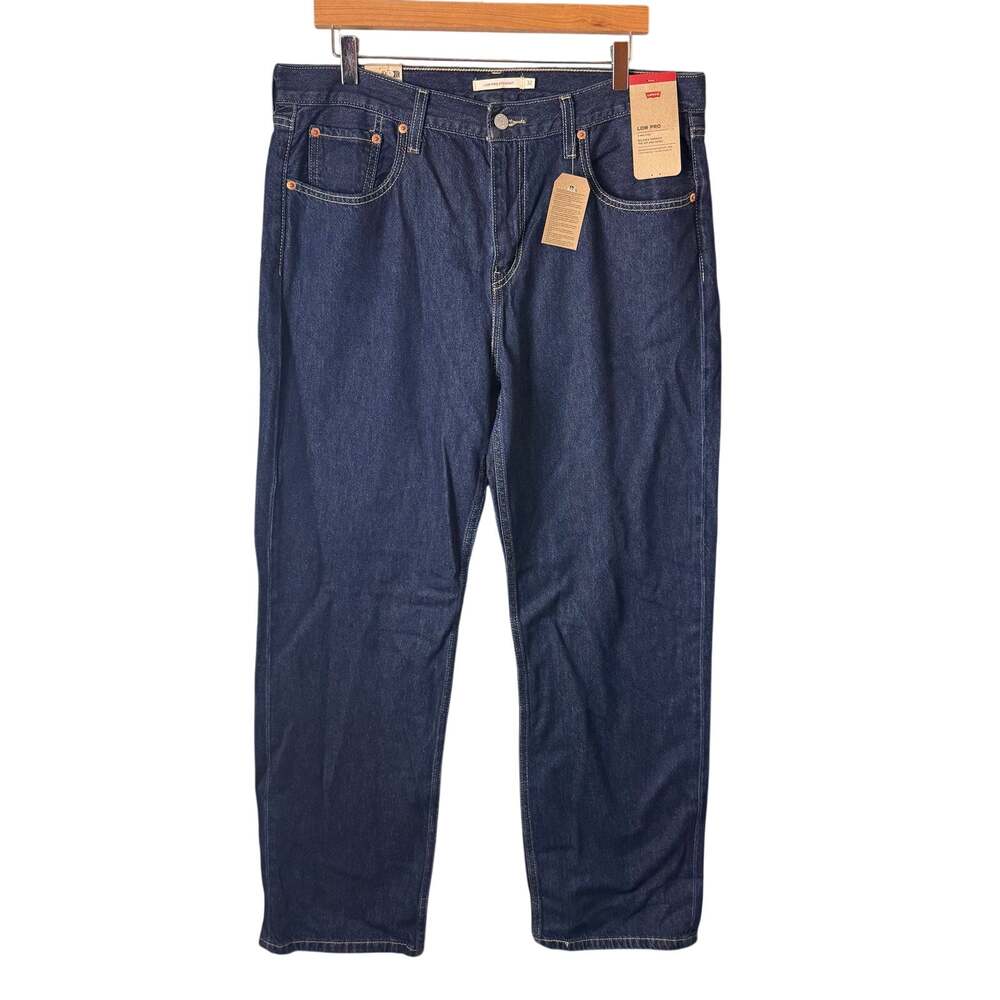 NWT Levi's Dark Wash Jeans Size 32 Low Pro Straight Leg Casual Cotton Classic